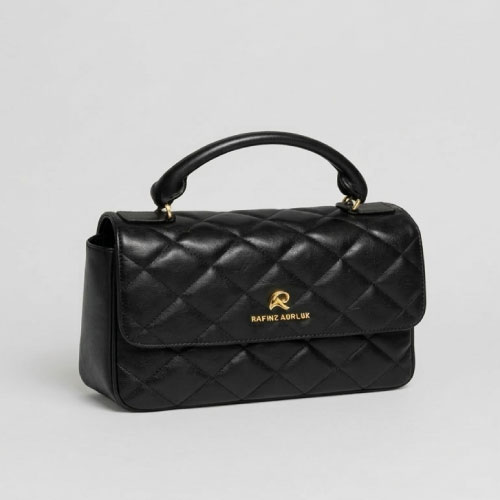 Noir Élise Quilted Satchel